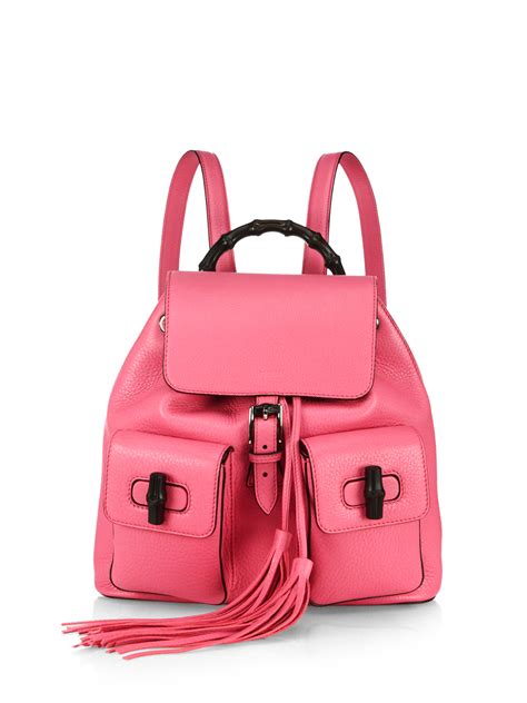 pink gucci backpack|gucci bamboo backpack.